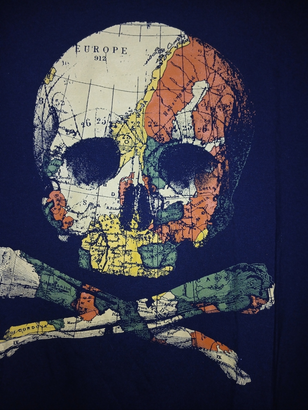 WITUKA   Navy Graphic Skull T-Shirt - Blue - Picture 2 of 5